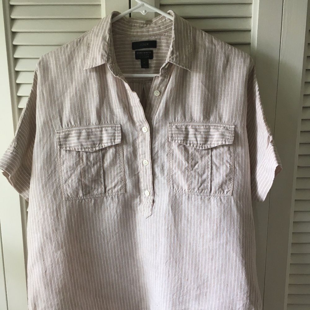 J. Crew x Baird McNutt linen popover shirt, size 10